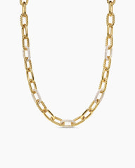 DY Madison® Chain Necklace in 18K Yellow Gold with Diamonds, 11mm