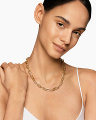 DY Madison® Chain Necklace in 18K Yellow Gold with Diamonds, 8.5mm