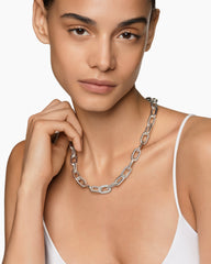 DY Madison® Chain Necklace in Sterling Silver with Diamonds, 11mm