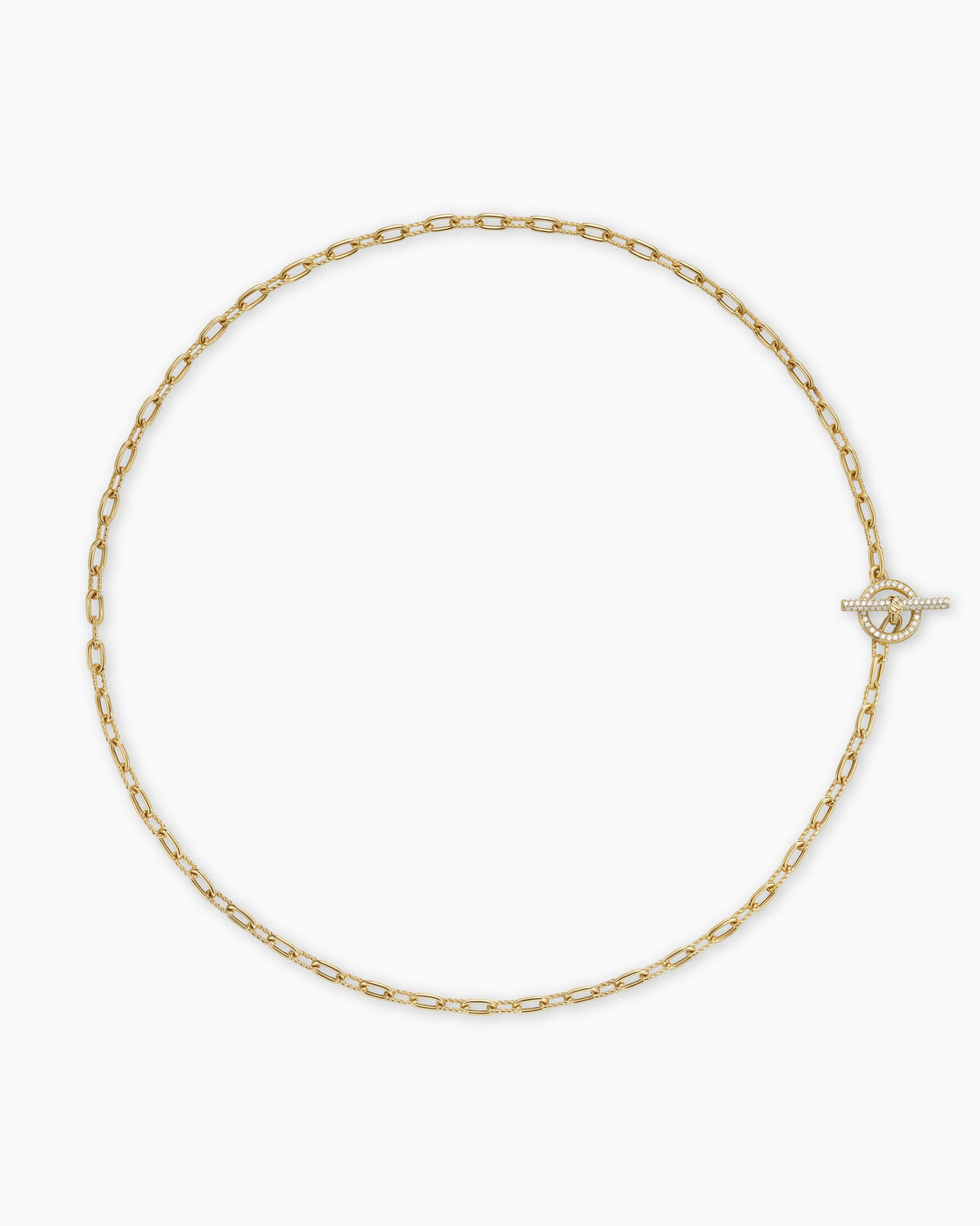 DY Madison® Pavé Diamond Toggle Chain Necklace in 18K Yellow Gold, 3mm