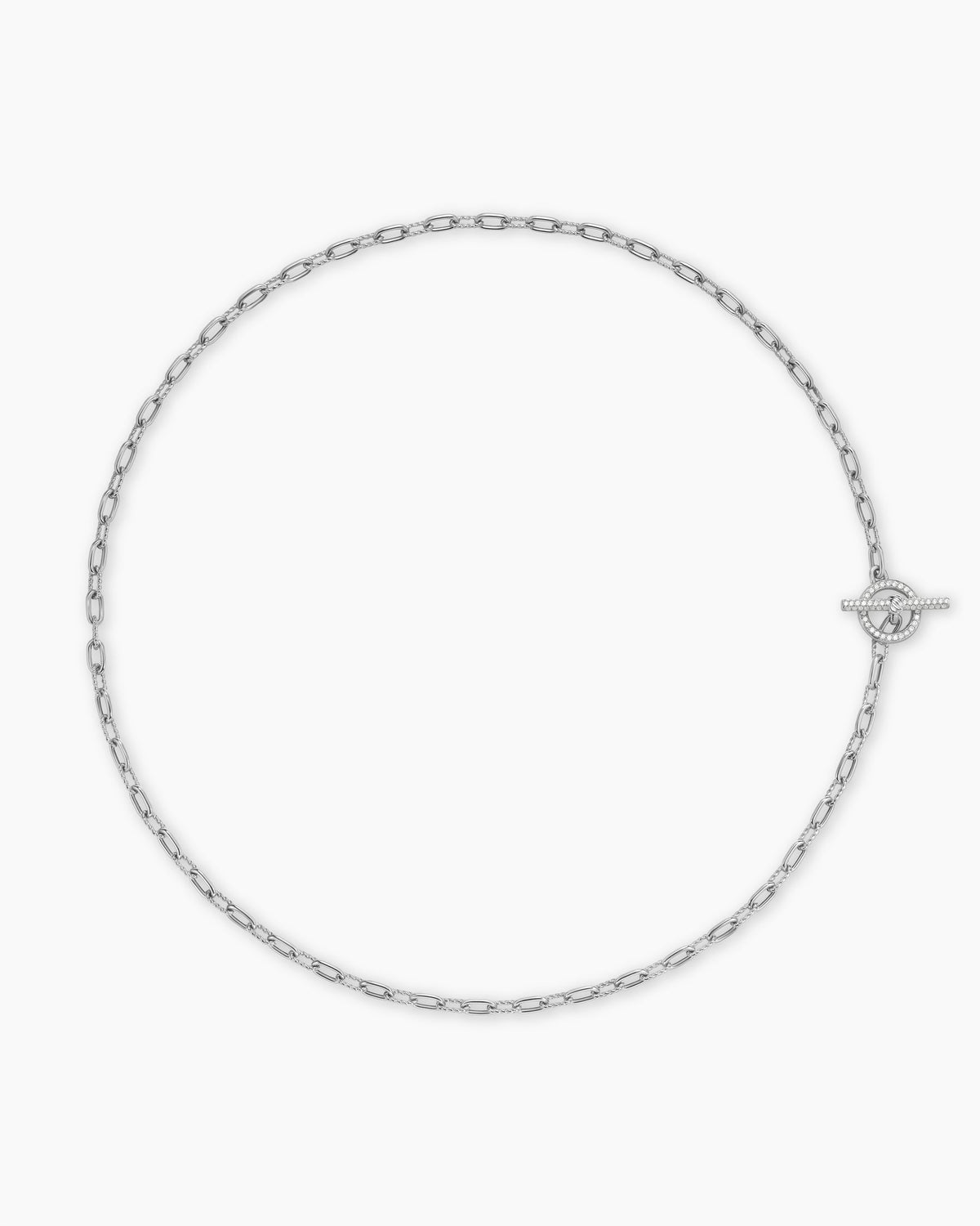 DY Madison® Pavé Diamond Toggle Chain Necklace in Sterling Silver, 3mm