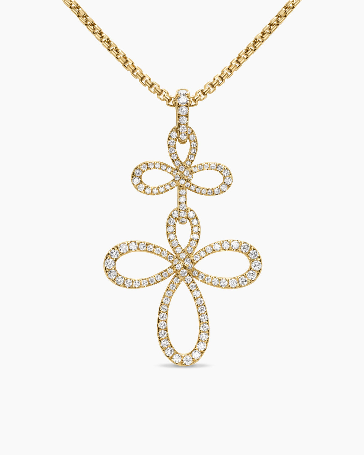 Wisteria® Pendant Necklace in 18K Yellow Gold with Diamonds, 38.2mm