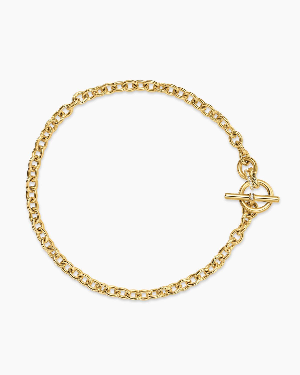 DY Mercer® Toggle Chain Necklace in 18K Yellow Gold with Diamonds, 8mm