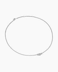 Petite Buckle Necklace in Sterling Silver with Diamonds, 16.2mm
