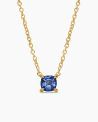 Micro Chatelaine® Pendant Necklace in 18K Yellow Gold with Sapphire, 4mm