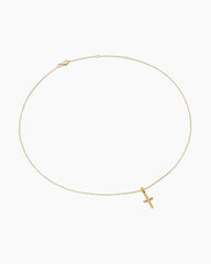 Cable Cross Pendant Necklace in 18K Yellow Gold, 17.5mm
