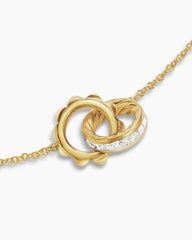 Crossover Trio Chain Necklace in 18K Yellow Gold with Diamonds, 18.5mm