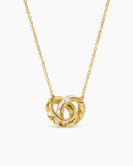 Crossover Trio Chain Necklace in 18K Yellow Gold with Diamonds, 18.5mm