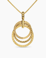 Crossover Trio Pendant Necklace in 18K Yellow Gold with Diamonds, 24mm