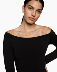 Tennis Necklace in 18K Yellow Gold with Diamonds, 4mm