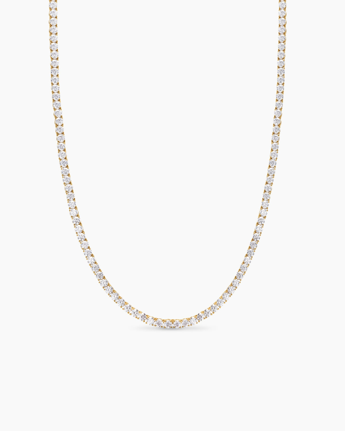 Tennis Necklace in 18K Yellow Gold with Diamonds, 4mm