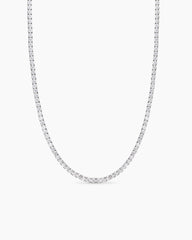 Tennis Necklace in 18K White Gold with Diamonds, 4mm