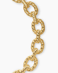 Sculpted Cable Oval Link Necklace in 18K Yellow Gold, 18mm