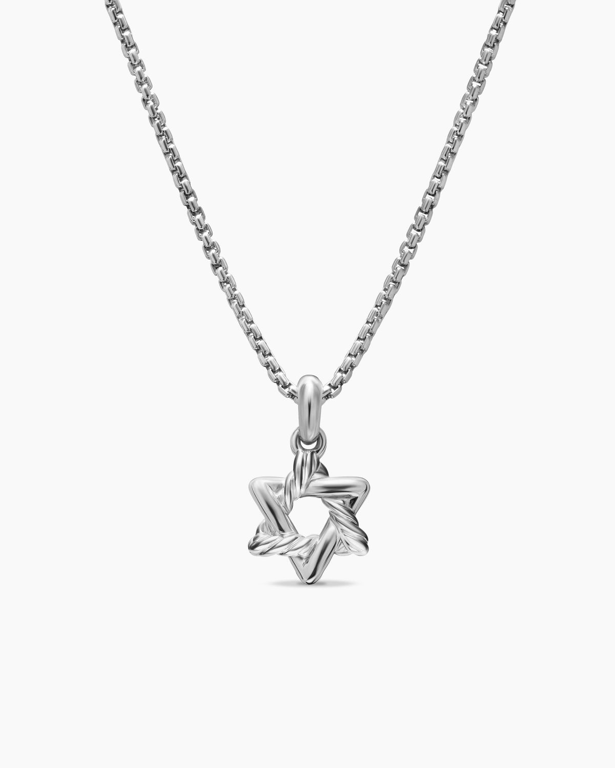 Star of David Pendant Necklace in Sterling Silver, 12.3mm