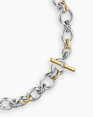 DY Mercer® Chain Necklace in Sterling Silver with 18K Yellow Gold and Diamonds, 8mm
