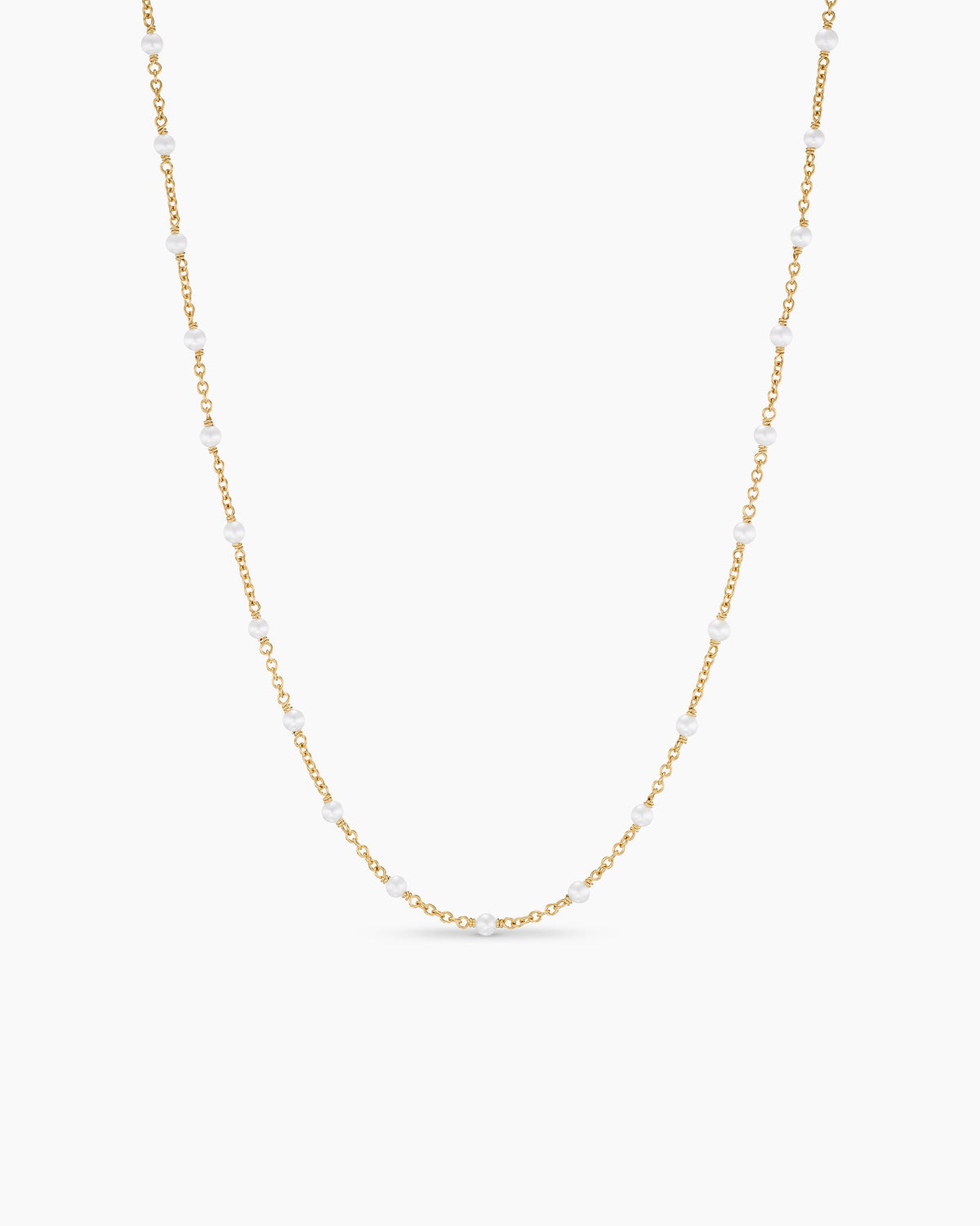 Pearl Classics Station Necklace in 18K Yellow Gold, 3.5mm