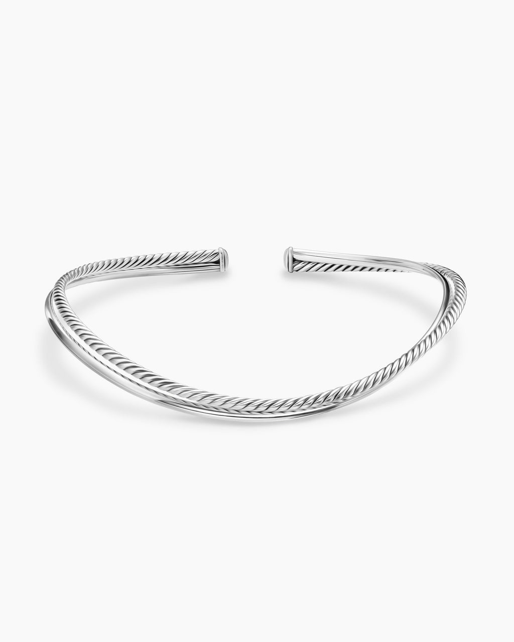 Bold Crossover Collar Necklace in Sterling Silver, 10mm