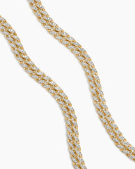 Curb Chain Necklace in 18K Yellow Gold with Diamonds, 11.5mm