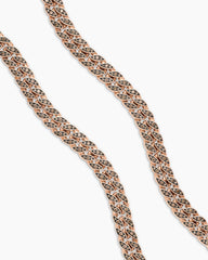 Curb Chain Necklace in 18K Rose Gold with Cognac Diamonds, 11.5mm
