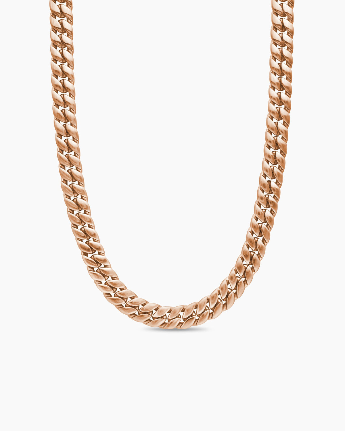 Curb Chain Necklace in 18K Rose Gold, 11.5mm