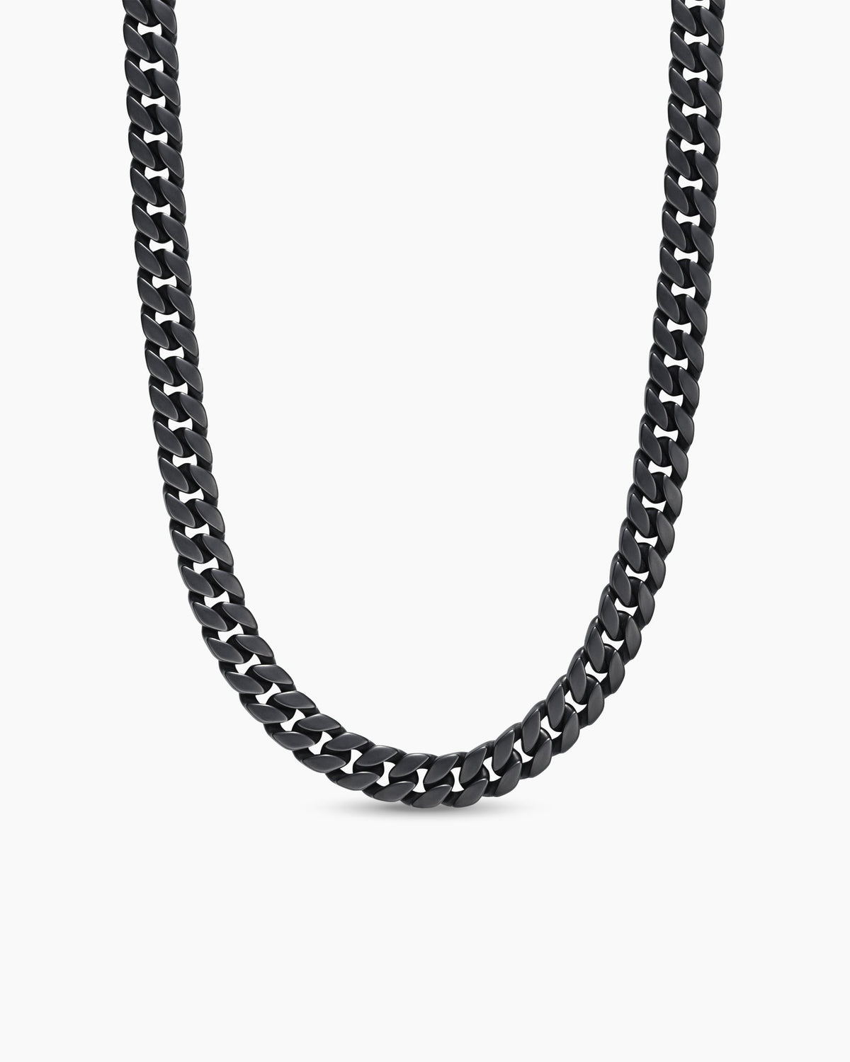 Curb Chain Necklace in Black Titanium, 11.5mm