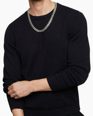 Curb Chain Necklace in Platinum, 11.5mm