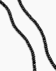 Spiritual Beads Necklace in Sterling Silver with Black Spinel, 5mm