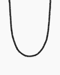 Spiritual Beads Necklace in Sterling Silver with Black Spinel, 5mm