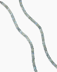 Spiritual Beads Necklace in Sterling Silver with Labradorite, 5mm
