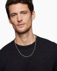 Spiritual Beads Necklace in Sterling Silver with Labradorite, 5mm