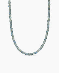 Spiritual Beads Necklace in Sterling Silver with Labradorite, 5mm