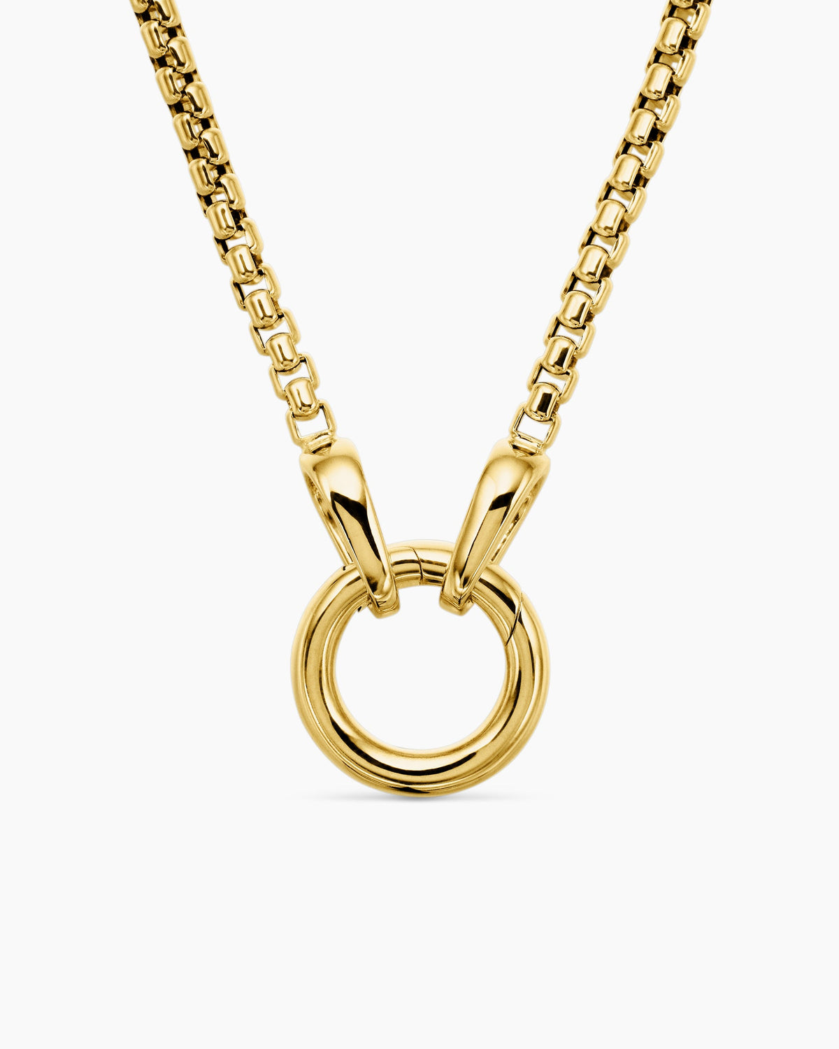 Smooth Amulet Box Chain Necklace in 18K Yellow Gold, 2.7mm