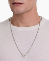 Smooth Amulet Box Chain Necklace in Sterling Silver, 2.7mm
