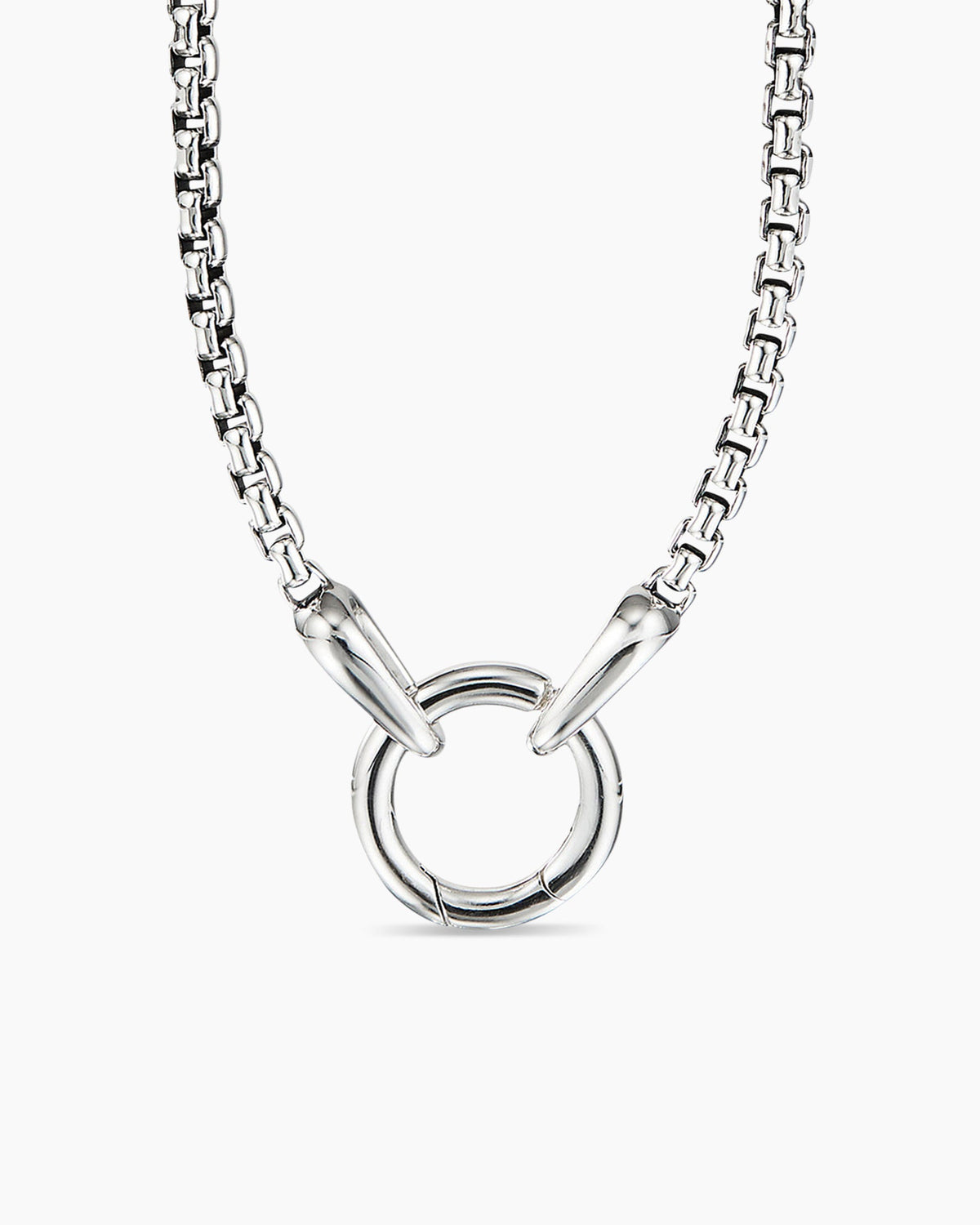 Smooth Amulet Box Chain Necklace in Sterling Silver, 2.7mm