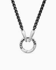 Smooth Amulet Box Chain Necklace in Darkened Stainless Steel, 2.7mm