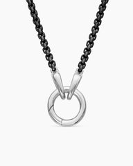 Smooth Amulet Box Chain Necklace in Darkened Stainless Steel, 2.7mm