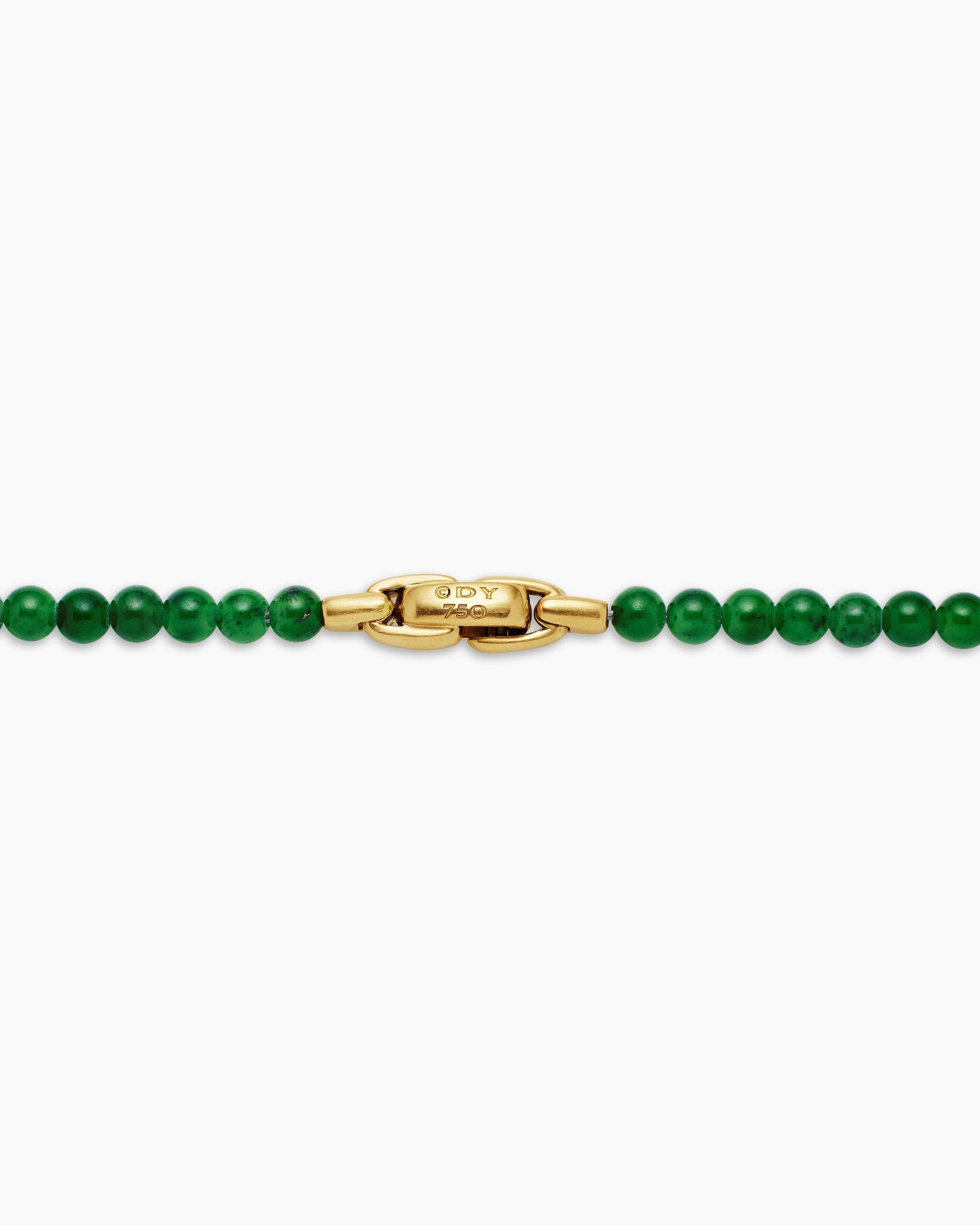 Spiritual Beads Necklace with Nephrite Jade and 18K Yellow Gold, 4mm