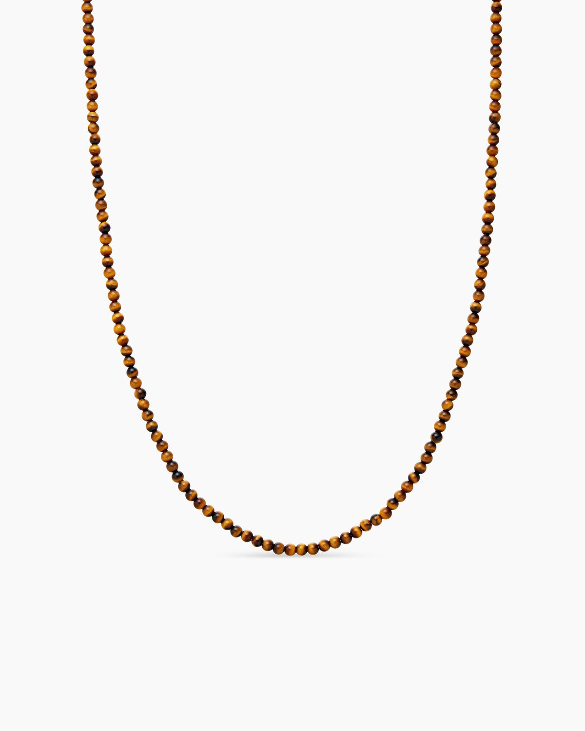 Spiritual Beads Necklace with Tiger’s Eye and Sterling Silver, 4mm
