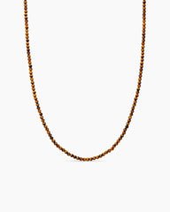 Spiritual Beads Necklace with Tiger’s Eye and Sterling Silver, 4mm