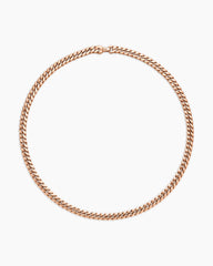 Curb Chain Necklace in 18K Rose Gold, 8mm