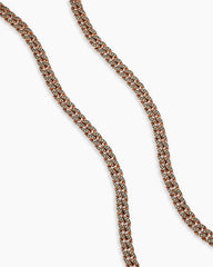 Curb Chain Necklace in 18K Rose Gold with Cognac Diamonds, 8mm