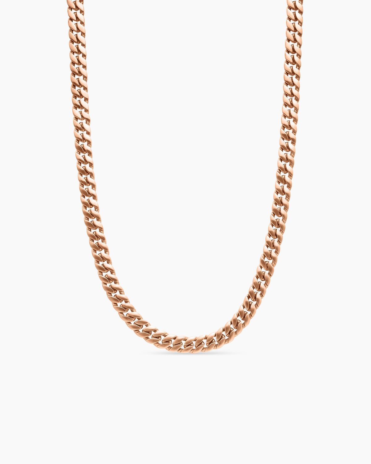 Curb Chain Necklace in 18K Rose Gold, 8mm