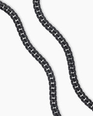 Curb Chain Necklace in Black Titanium with Black Diamonds, 8mm