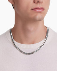 Curb Chain Necklace in Sterling Silver, 8mm