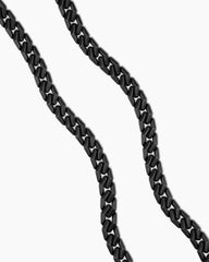 Curb Chain Angular Link Necklace in Black Titanium, 8.7mm