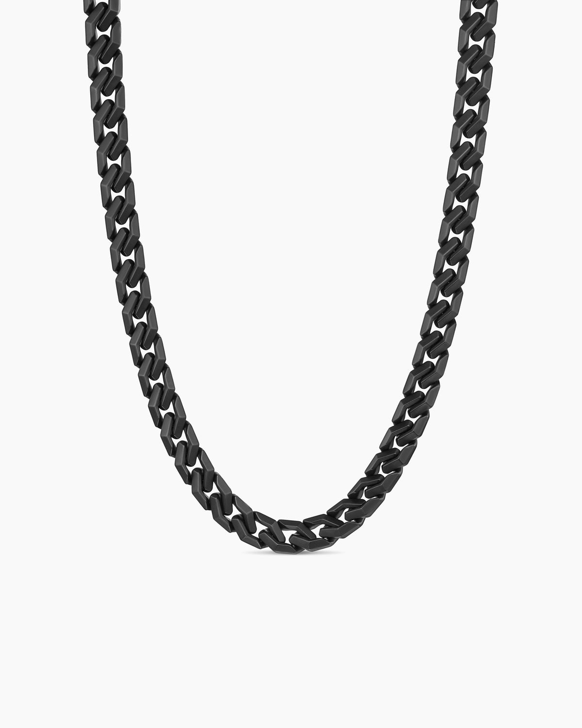 Curb Chain Angular Link Necklace in Black Titanium, 8.7mm