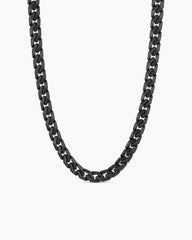 Curb Chain Angular Link Necklace in Black Titanium, 8.7mm