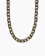 Streamline® Oval Link Necklace in 18K Yellow Gold with Forged Carbon, 10.8mm