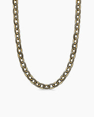 Streamline® Oval Link Necklace in 18K Yellow Gold with Forged Carbon, 8.5mm