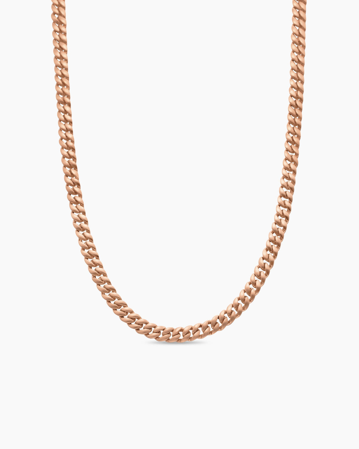 Curb Chain Necklace in 18K Rose Gold, 6mm
